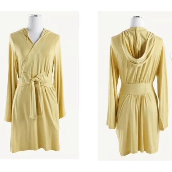 Kate Quinn Organics Bamboo Collection Women's M/L Mustard Yellow Robe - Picture 1 of 9